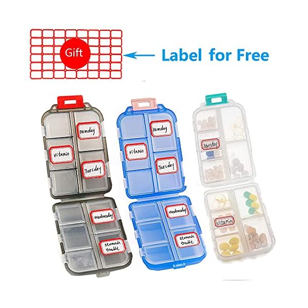 YEEHO Pillenetui - Tragbare Klapp-Tablettenbox Mit 7 Fächern - Medikamentenkapseln Vitamin Faltbarer Organizer Container… – Bild 3