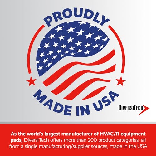 DiversiTech EL3636-3 E Lite Plastic Equipment Pad for HVAC Systems, Outdoor Equipment Mounting Base, Condenser Pad, 36" x 36" x 3", Gray