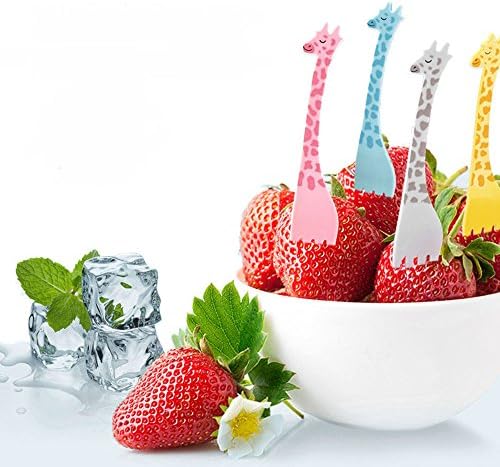 HUNGER Happy Giraffe Fruit Forks Cocktail Sticks Party Supplies Plates Picks Dessert Forks Cake Forks, 12 PCS image 5
