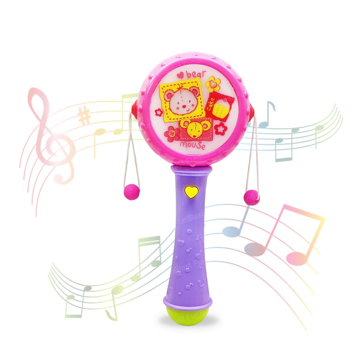 FunBlast Rattle Drum Toys for Kids, Rattles with Light and Sound Toy for Kids, Boys and Girls Musical Instrument Toys (Assorted Color) - 1 Pcs (B085LGZCNV) Amazon Price History, Amazon Price Tracker