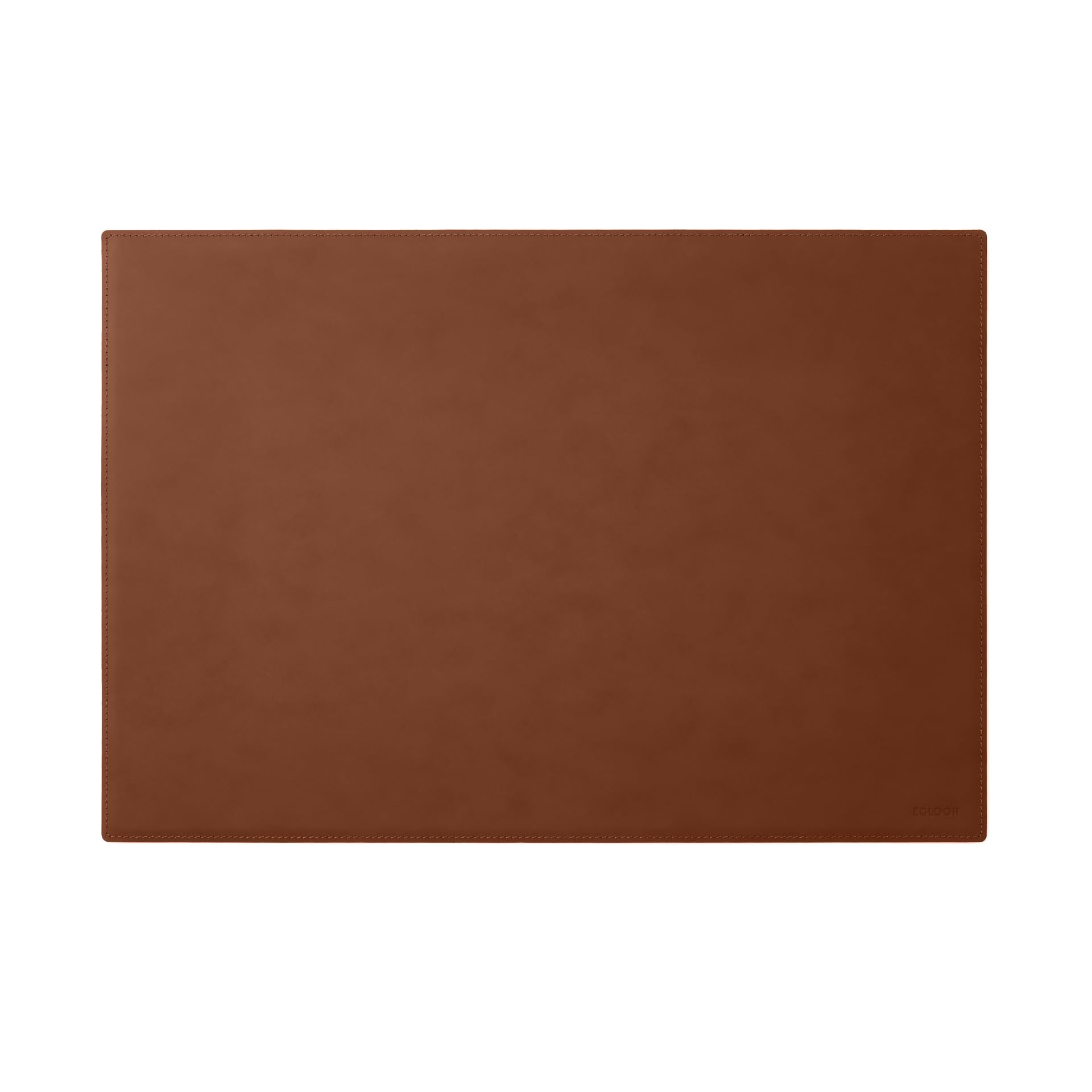 Eglooh - Mercurio - Desk Pad for Office Made of Orange Brown Leather - Desk Mat cm 50x35 - Large Mouse Mat with Handmade Stitchings and Non-Slip Bottom - Made in Italy — image 1