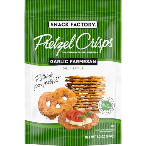 Snack Factory Garlic Parmesan Pretzel Crisps, 7.2 OZ Resealable Bag