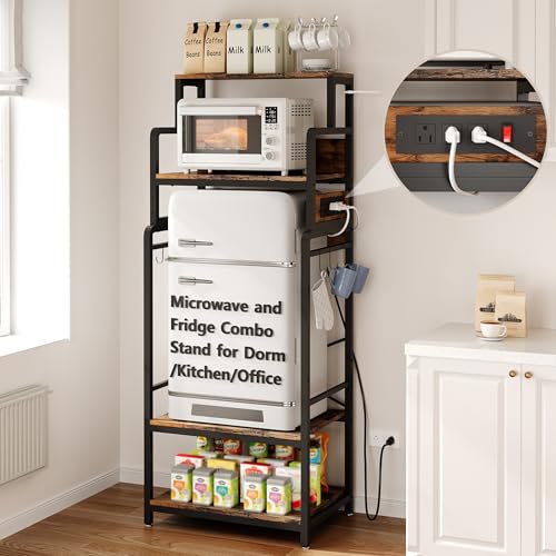 Mini Fridge Stand Microwave Combo Cabinet Station
