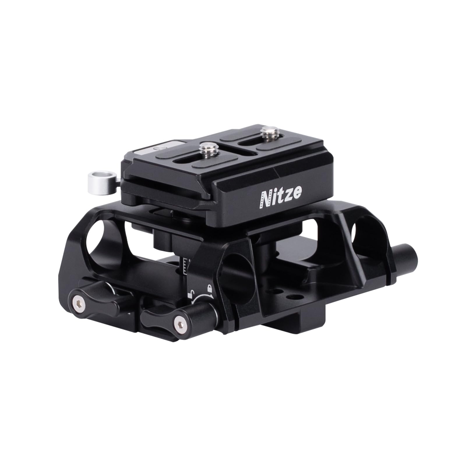 Nitze Piastra di Base 15 mm Regolabile in Altezza per Arca Swiss, Piastra di Base Universale LWS con Morsetti per Asta da 15mm & Morsetto a Coda di Rondine ARRI - PB20A