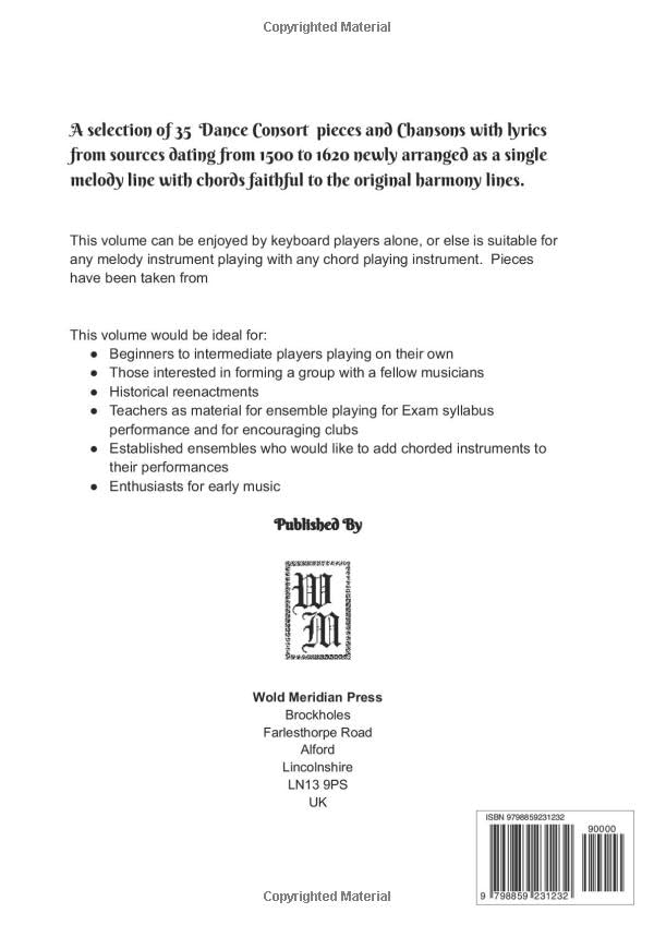 Chording to the Consort, - Melody and Chords for 35 Renaissance Dance Consort Pieces and Chansons (The Wold Meridian Mediaeval and Renaissance Performer's Library) - Image 2