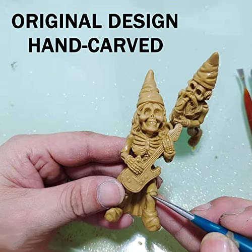 Honeyshow Fairy Garden Accessories, 2Pack Garden Gnome Of Skull Statues With Musical Instrument- Gnomes Garden Decorations For Fairy Garden Or Home Decoration #TOP4