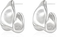 Kyerlyn Chunky 14K Gold Plated Dangle Earrings for Women - Hypoallergenic Geometric Knot Drop Statement Jewelry