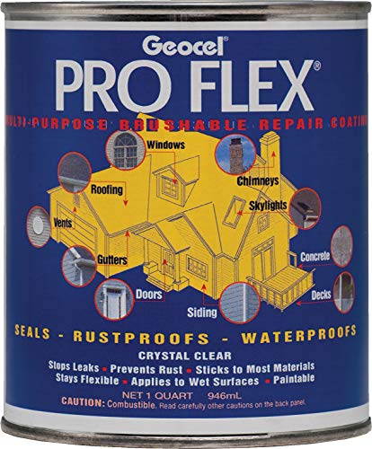 Geocel 22200 Pro Flex Multi-Purpose Brushable Repair Coating, 1 qt Can, Crystal Clear
