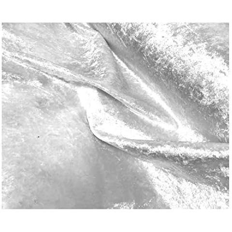 White Crushed Velvet Fabric Craft Stretch Velour -150 cm Wide- Free UK Post Cover