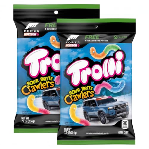Trolli Sour Gummy Worms, Sour Brite Crawlers, Original Flavor, 7.2 Ounce | Pack of 2