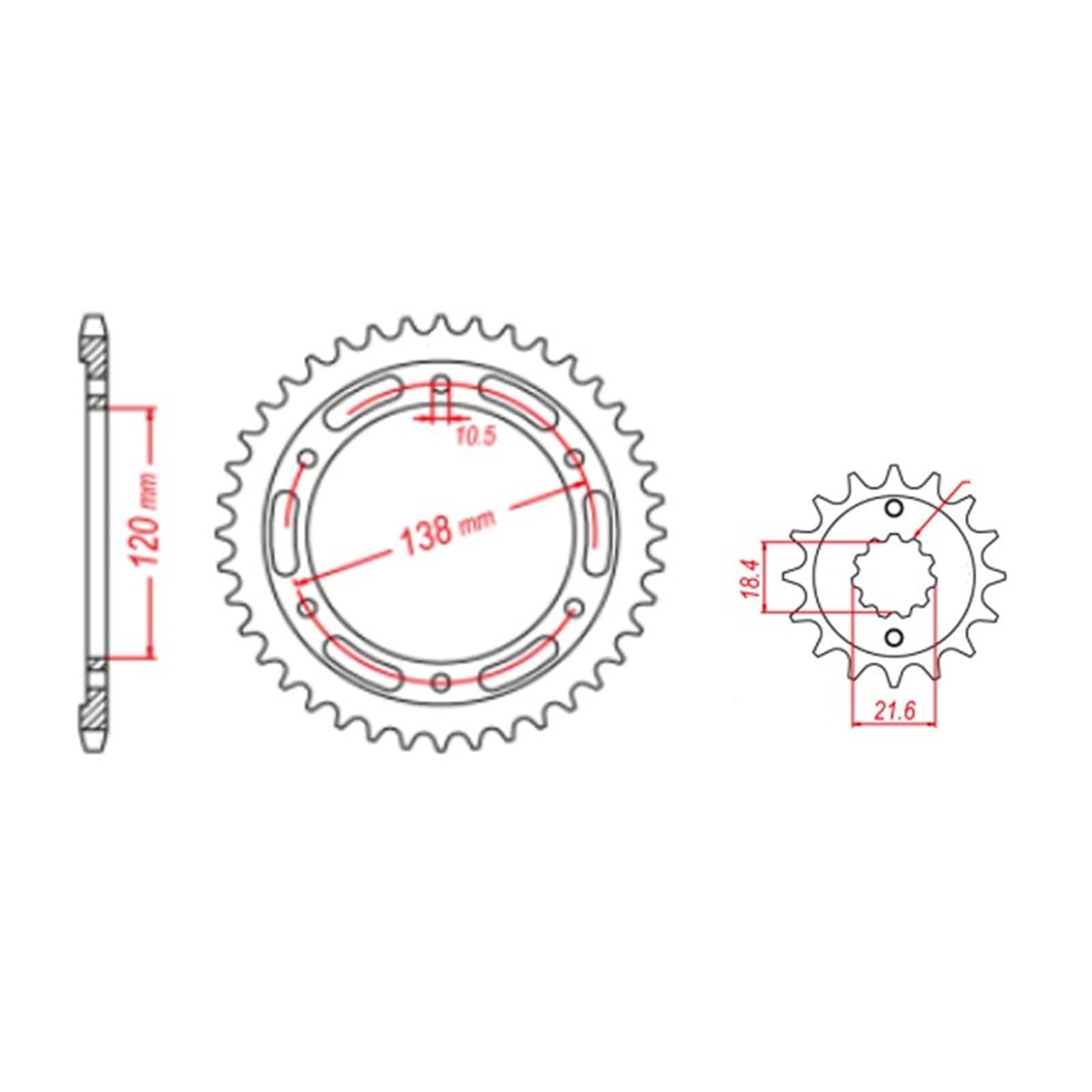 520 13T 36T 520-13T Vorne Hinten Kettenrad Getriebe Starrrad Für CB300 CB300F 15-18 CBR300 CBR300R CBR300RA 14-20 CB CBR 300