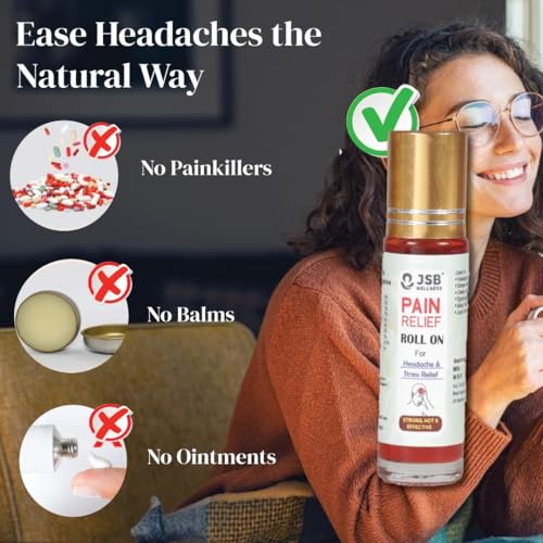 Image of JSB Stress Relief Oil Roll On for Massage | Headache Relief | Migraine | Computer Eyes Pain | After Viewing Mobile Screen For Long | Quick Action | Pocket Sized | Easy to Carry | Travel Friendly