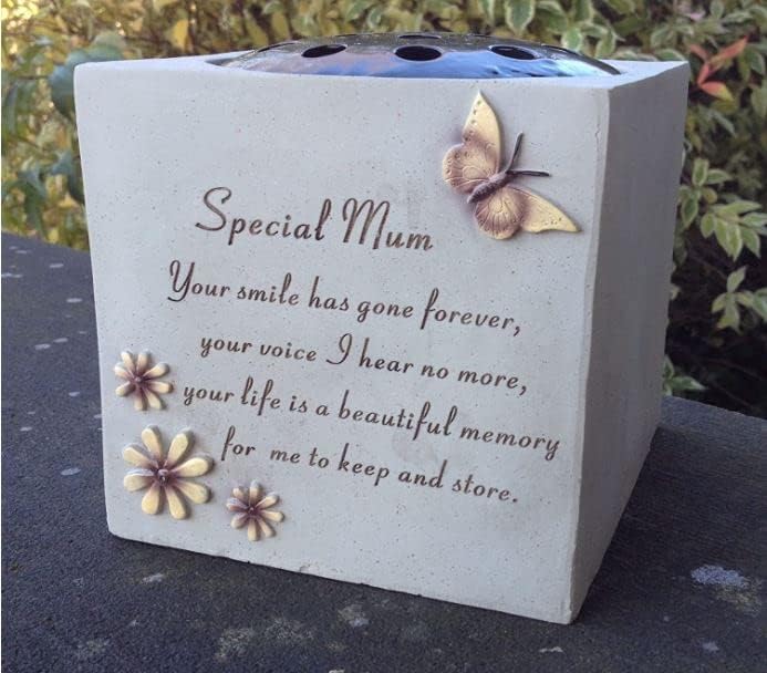 Special Mum Grave Vase (Rose Bowl) with Butterfly and Flowers