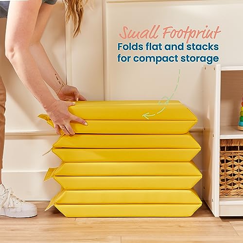 Image of ECR4Kids SoftZone Play Patch Toy Bins, Beginner Playset, Yellow, 2-Pack