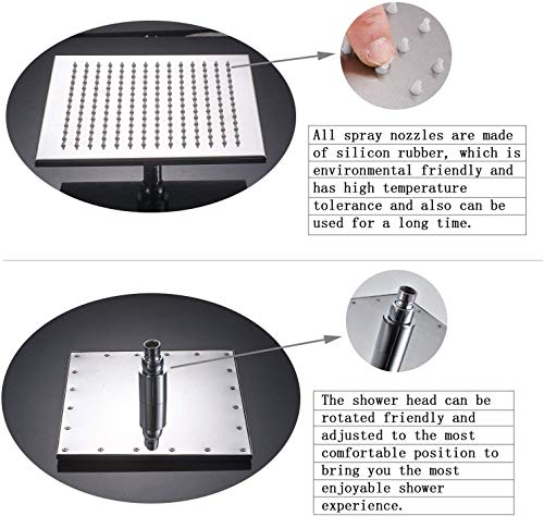 Rozin Chrome Finish LED Colors 12 Inches Top Shower Head Chrome Brass Rainfall Over-head Sprayer - Thumbnail 5