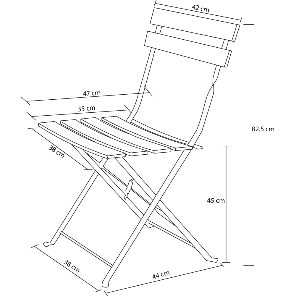 Shally Dogan Set 3 Pezzi Giardino Pieghevole Modello Parigi Tavolo 2 Sedie Acciaio Bistrat Balcone Patio