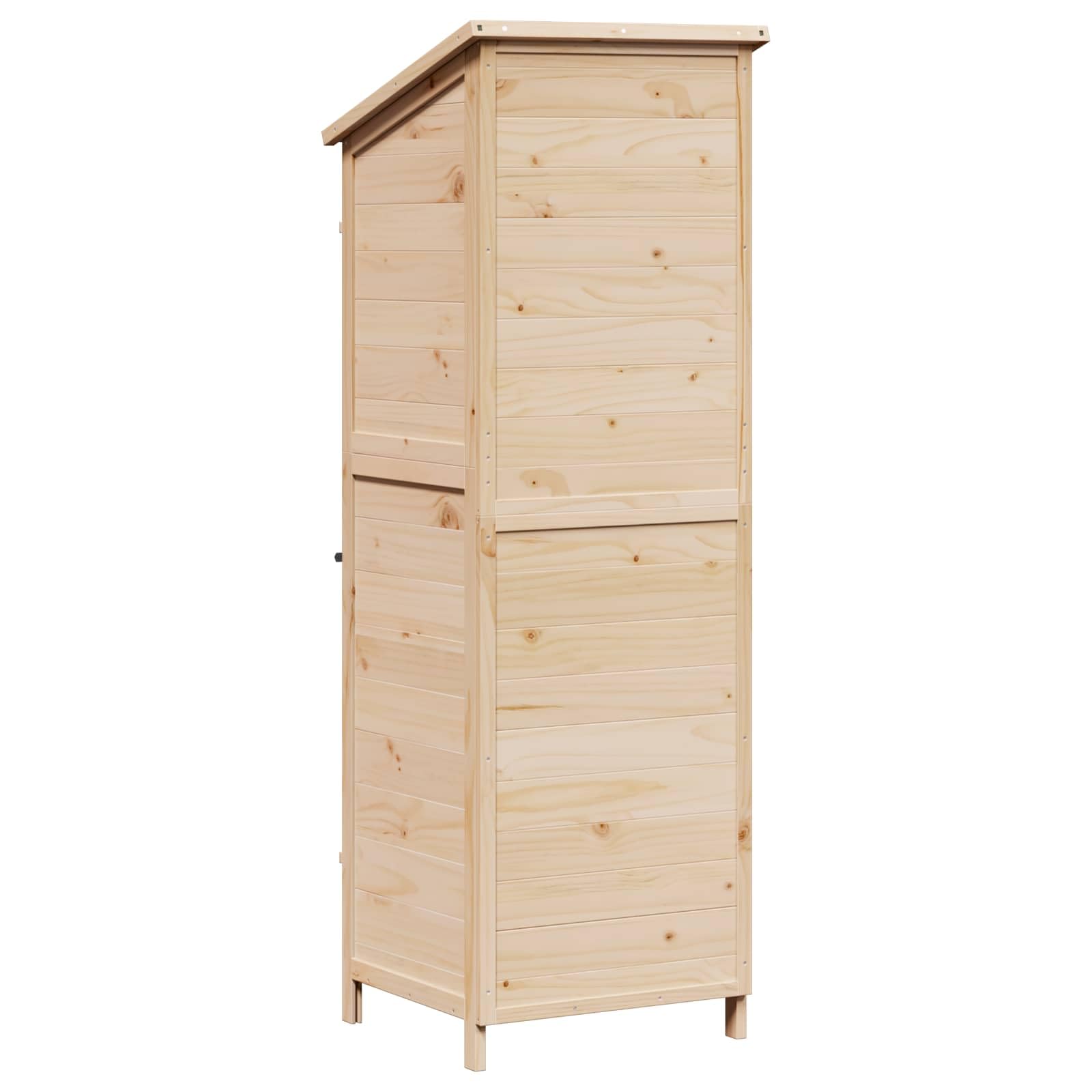 Garten-Geräteschuppen aus Massivholz Fichte 59,5 x 56 x 176,5 cm mit Lüftungstür und abschließbarem Schloss für Fahrrad Rasenmäher Gartenlagerung