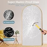 Full Length Mirror with Stand, 76"x34" Arched Full Body Mirror, Large Stand Up Mirrors, Aluminum Frame Floor Standing Mirrors, Freestanding Hanging Leaning Mounted for Bedroom Living Room, Gold - Image 4