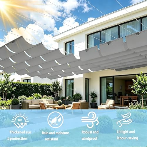 Voile d'ombrage rétractable imperméable : finis le soleil brûlant et la pluie