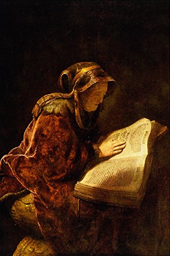 Poster Rembrandt The Prophetess Anna grand format mat sans reflets