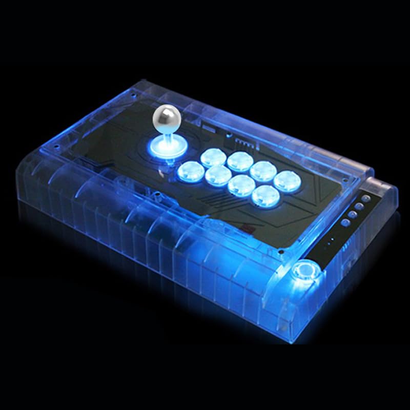 Image of 8 Pcs Original Qanba Illuminated Buttons Qanba Sanp In LED Buttons for DIY Cabinet Machine Arcade Machine 24MM /30MM (24MM, Clear Buttons+Blue Led)