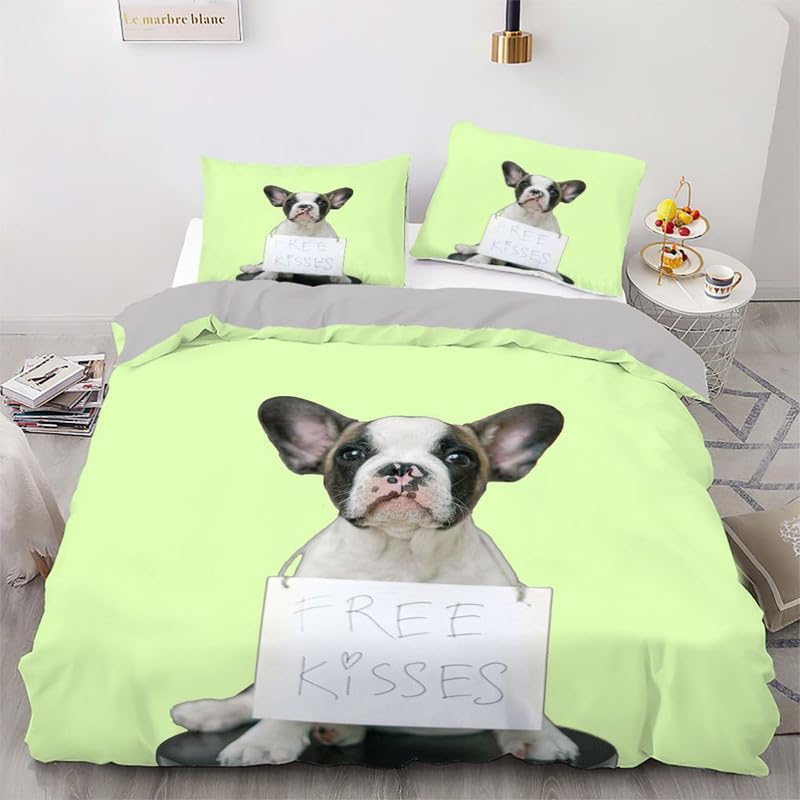 Funda nórdica cama 150 de perros verde claro como regalo original de cumpleaños para mujer