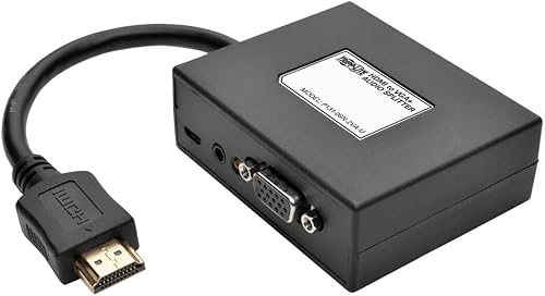 Tripp Lite Divisor HDMI a VGA de 2 Puertos (M2F), Adaptador de AudioVídeo, HDMI a HD15, 1080p (P131-06N-2VA-U)