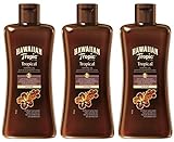 Incluye: 3 unidades de Aceite Solar Bronceador sin protección de Hawaiian Tropic.
