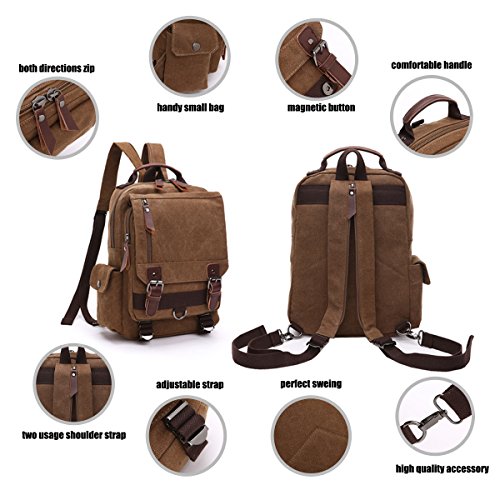 LOSMILE Unisex Backpack Daypack rugzakken Schoudertassen Canvas Messenger Bag Travel Crossbody Sling Bag. - Image 7