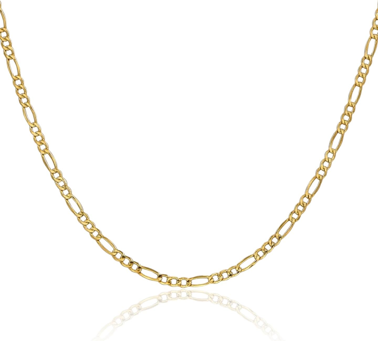 IceCarats 10K Yellow Gold 2.5mm Figaro Chain Necklace, Polished