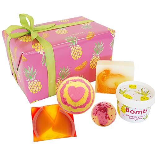 Bomb Cosmetics Totally Tropical Handmade Wrapped Bath and Body Gift Pack, Contains 5-Pieces, 500 g