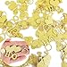 170 Pcs Wedding Confetti, Heart and Diamond Ring Shaped Confetti Bridal Shower Decorations I Do Engagement Party Table Scatter for Wedding or Engagement Decor(Gold)