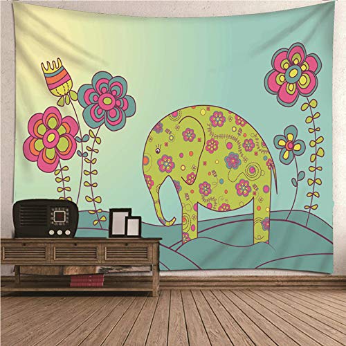 Tapiz de pared decorativo de elefante floral KnSam para renovar el estilo de tu salón