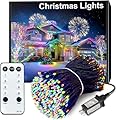 Acan 300 LED Christmas Lights Outdoor, 115FT Multicolor Christmas Tree Lights with Remote Control, 8 Modes Fairy Light Plug in Outside IP65 Waterproof for Xmas Tree Patio Bedroom Holiday Party Wedding