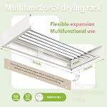 Wall Mounted Clothes Drying Rack 32 inches,Foldbale Laundry Drying Rack Wall Mount,Drying Rack Clothing Space Saver,Retractable,Collapsible,Folding Laundry Rack,White - Image 3