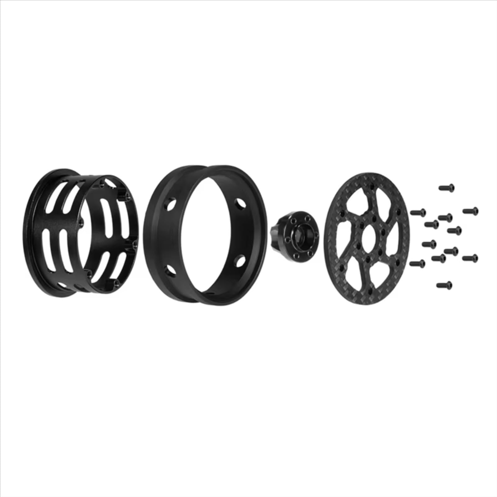 Compatibile Con Axial Per SCX10 Per Traxxas Per TRX4 1/10 RC Crawler Ricambi Auto Accessori In Fibra Di Carbonio 1.9 Pollici Beadlock Wheel Rim Hub RC Ruote Gomma