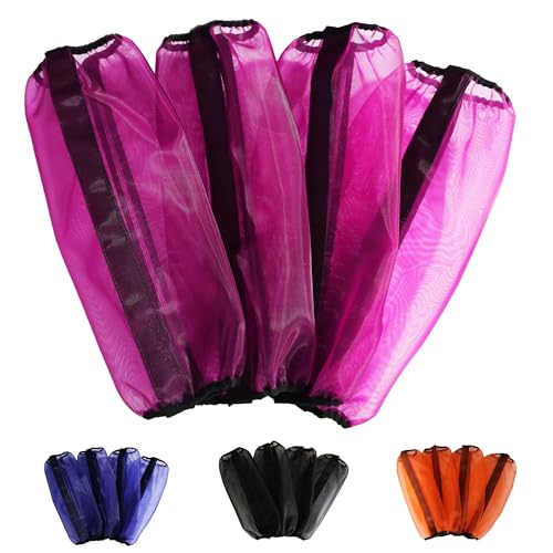 Image of Horse Leggings Fine Mesh Horse Fly Boots Breathable Horse Boots Leg Wraps (Set of 4) Universal Size Provide Protection for Your Horse Against Horsefly, Pink