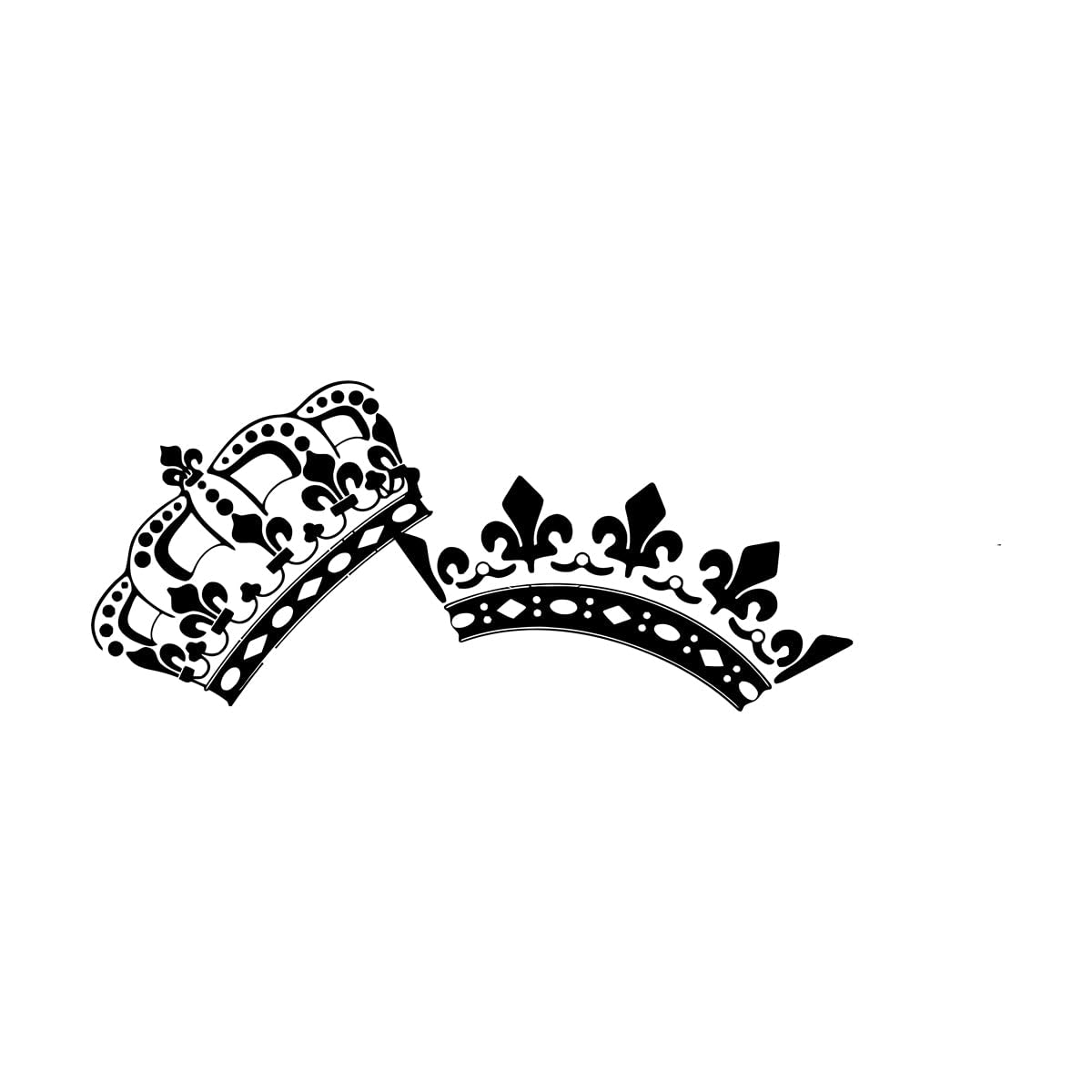 Wall Stickers Crown King Queen Bedside Wedding Couple Family Love 22x51.3cm Multi Color Selection Small Black — image 1