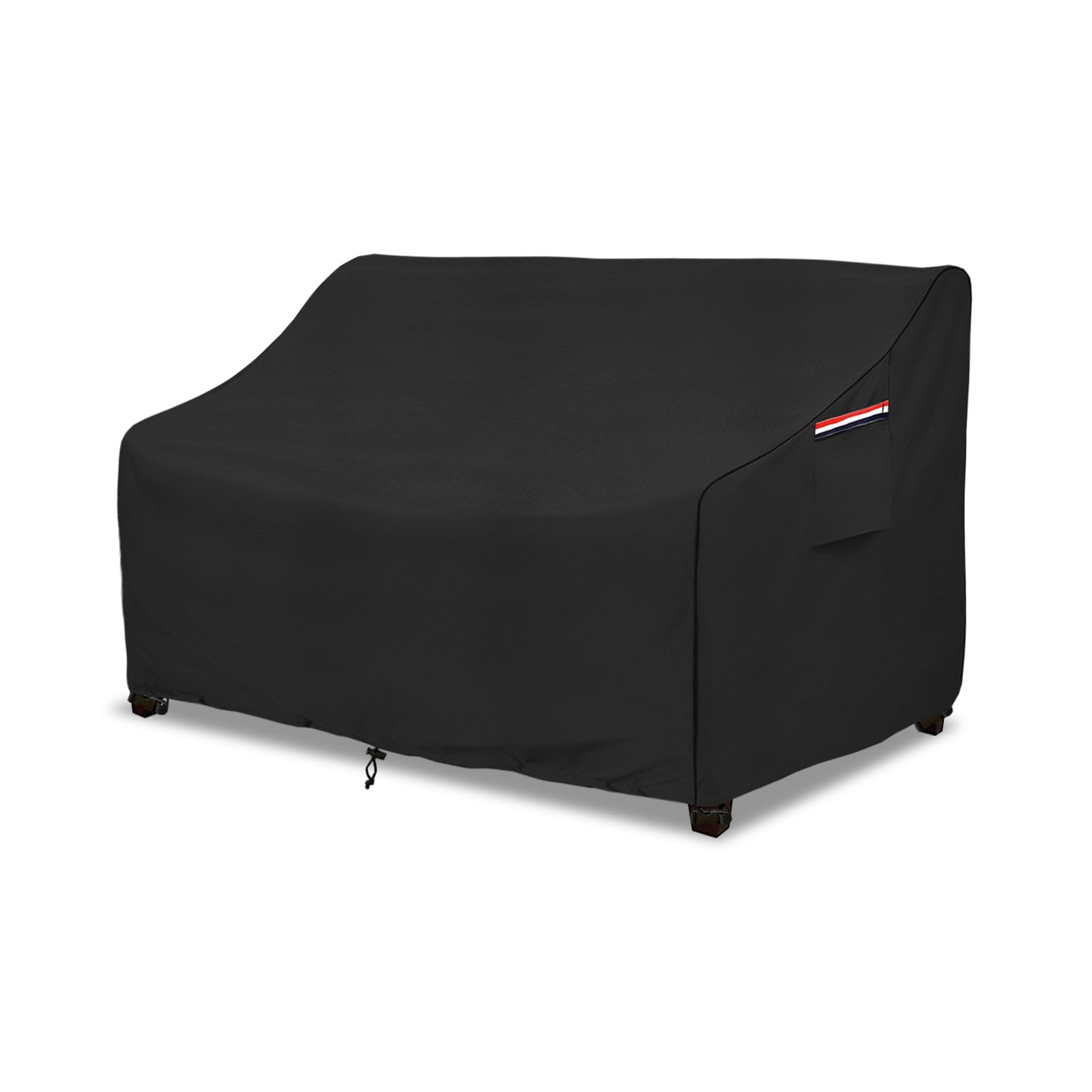 okcool - Funda de sofá de exterior resistente, 100 % impermeable, 2 plazas, hasta 147 x 83 x 79 cm (ancho x fondo x alto), negro