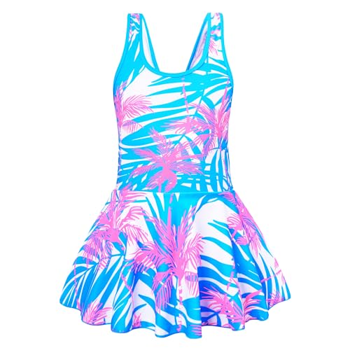 Image of Akokvlar Girl One Piece Swimsuit with Skirt Bathing Suit Swimwear 3-16Y