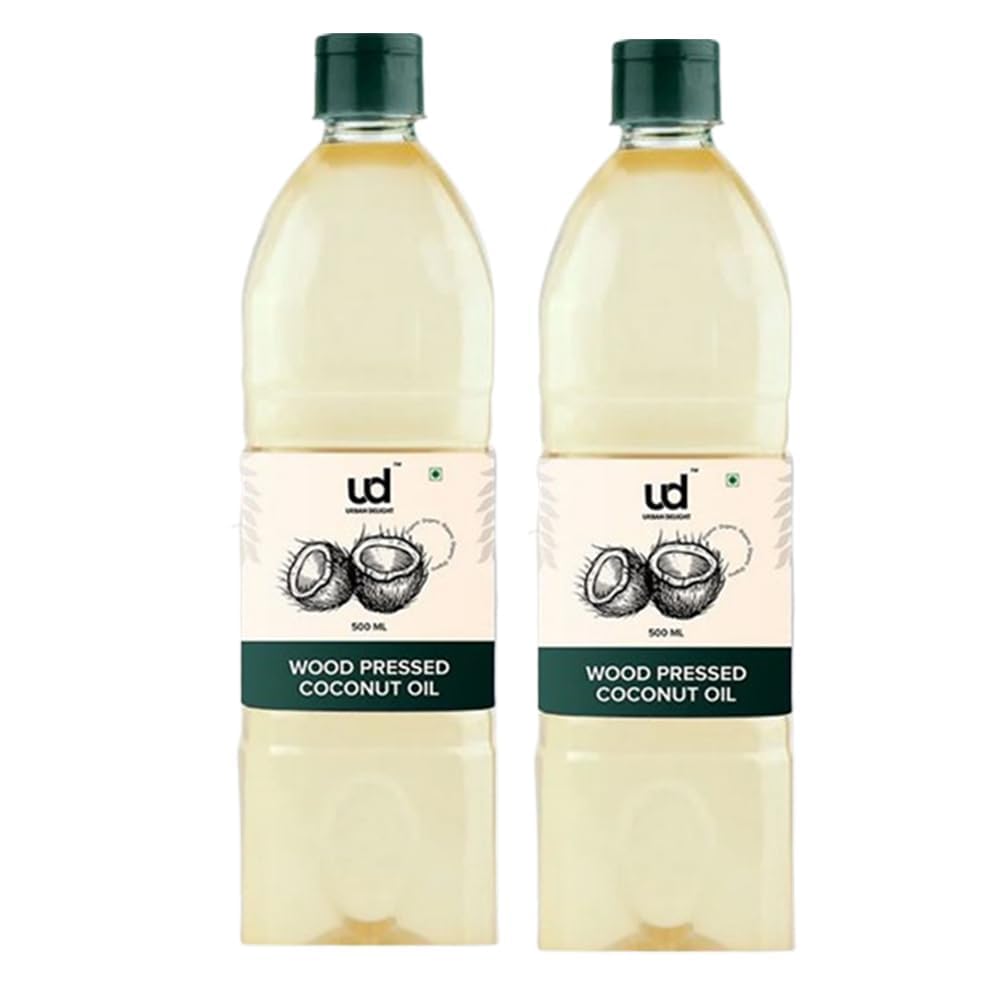 URBAN DELIGHT Wood Pressed Coconut Oil - 500ML (Pack of 2) | Cold Pressed Virgin Coconut Oil | 100% Pure, Unrefined & Chemical Free | Ideal for Cooking, Hair Care, Skin Care & Oil Pulling-image-10