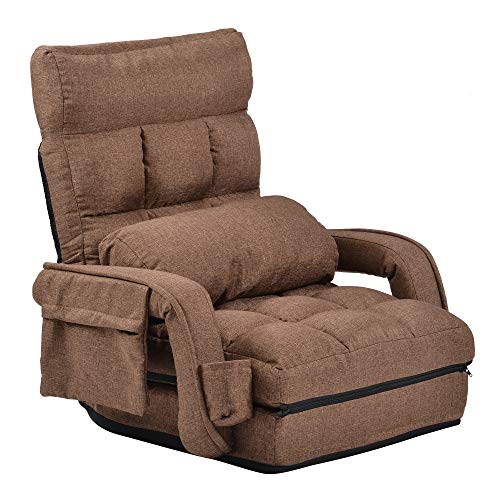 ��]�����֎q �n�C�o�b�N ���N���C�j���O �I�|���t�� 360�x��]�Ƒ��i�K���߂ŉ��K�ɍ�����l�|���N�b�V�����t���A�`�F�A (Brown,1,Fabric)