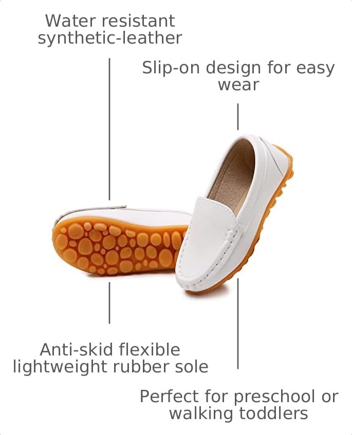 Image of RVROVIC Kids Girls Boys Slip-on Loafers Oxford PU Leather Flats Shoes(Toddler /Little Kid)