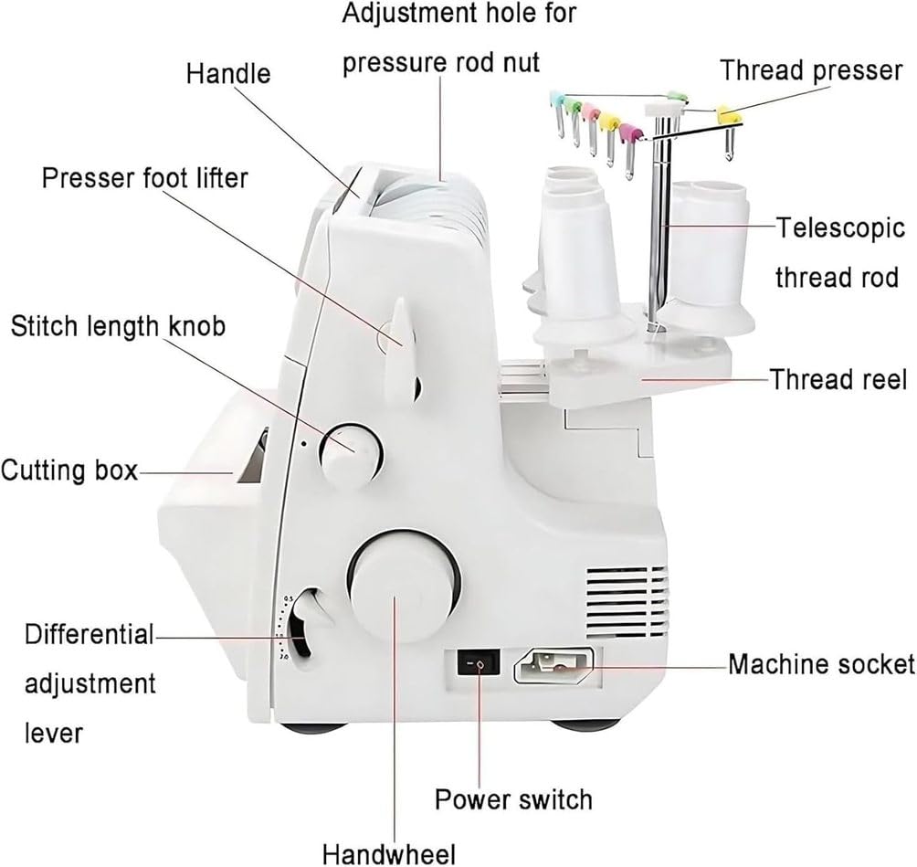 Cyfrowa regulacja ciśnienia Overlock Coverstitch, maszyny do szycia, przemysłowa maszyna overlock z regulowaną długością ściegu