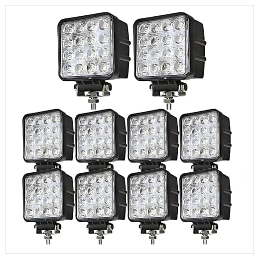 Wellit 10x48W fyrkantigt LED-arbetsbelysning led work light strålkastare körlampa vattentät terrängbil LED-ljusstång för lastbil, traktor,4x4wd