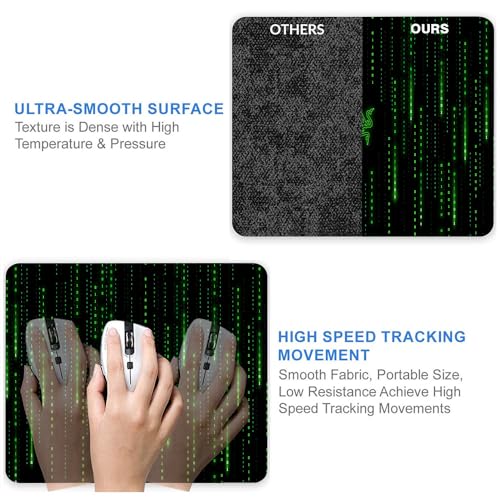 Image of Gadgets WRAP Gaming Mouse Pad 7.5 x 9 Inch, Anti-Slip, Spill-Resistant, Ideal for Home, Office, Gaming Setups - Razer Matrix