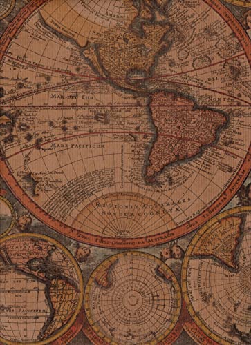 ARKRAFT 3 hojas de papel de regalo XXL mapa del mundo vintage kraft (18-8683)