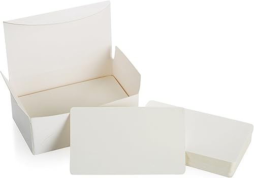 ZOOYOO Tarjeta de mensaje de papel de cartón blanco en blanco, tarjeta de visita, tarjeta de palabra, etiqueta de regalo, 100 unidades (blanco)