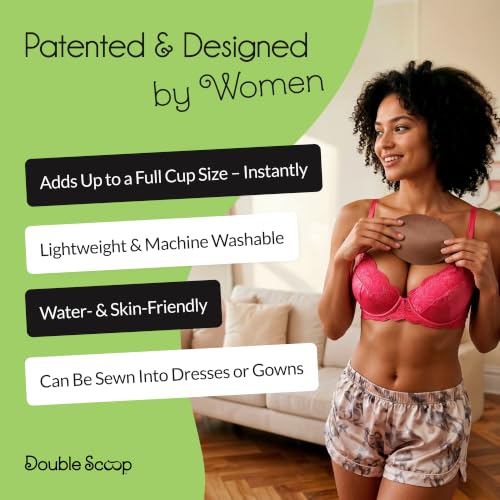 Image of Double Scoop Push Up Bra Inserts w /Bonus Sticky Tape Strips, Instant Breast Implants, Replacement Bra Pads, A /B, C, D