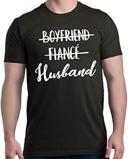shop4ever Boyfriend Fiance Husband T-Shirt Wedding Shirts Medium Black 0